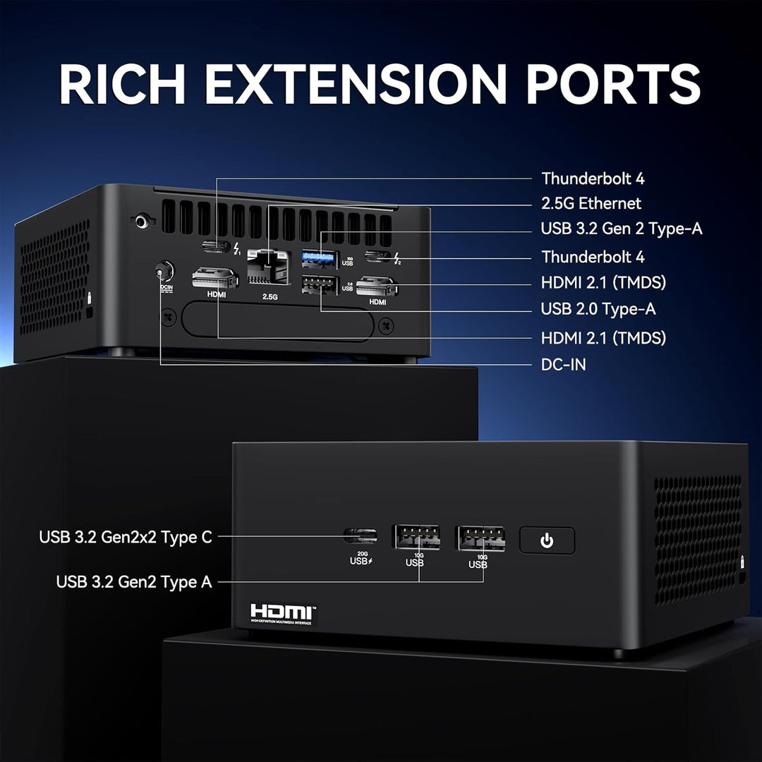 Intel NUC 14 Pro AI Mini-Computer, NUC14RVHU5: Intel Core Ultra5-125H (14C/18T, bis zu 4,5GHz), Inte