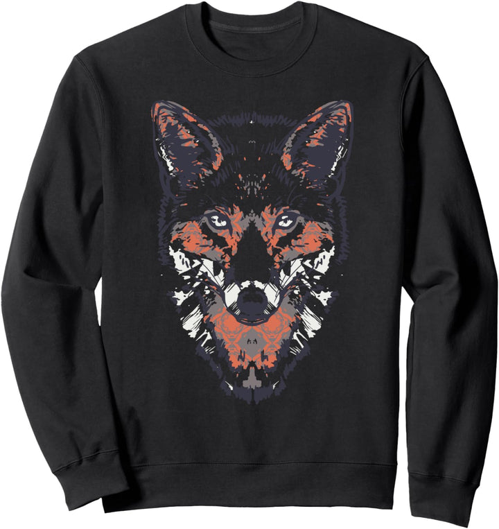 Wolf Kopf Wölfe Heulender Einsamer Lover Mond Berge Männer Sweatshirt