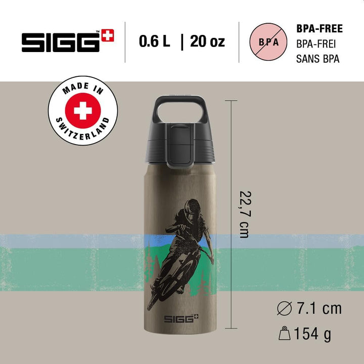 SIGG - Alu Trinkflasche Kinder - WMB ONE - Made in Switzerland - Für Kohlensäurehaltige Getränke Gee
