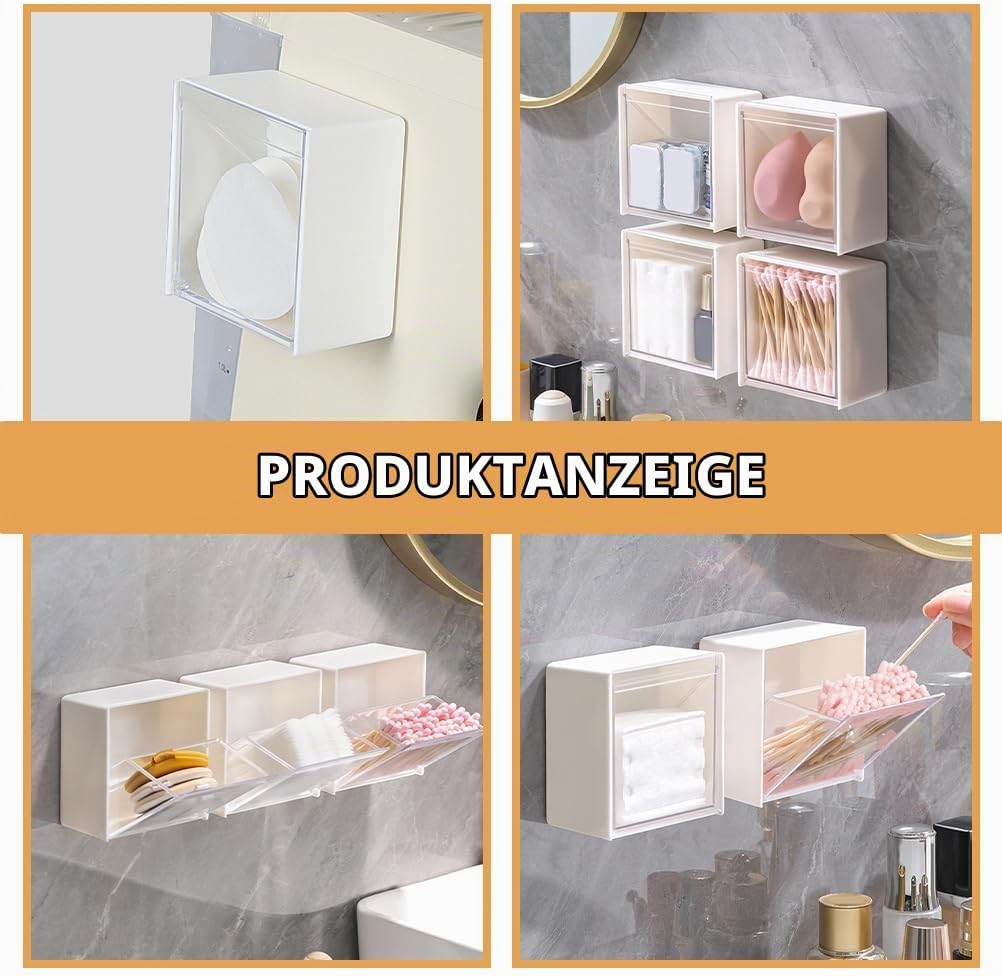 Alipis Wandorganisator Kosmetik Aufbewahrungsbox Mit Staubschutz 3 Fächer 3.35X3.35X1.77 Zoll Wandmo