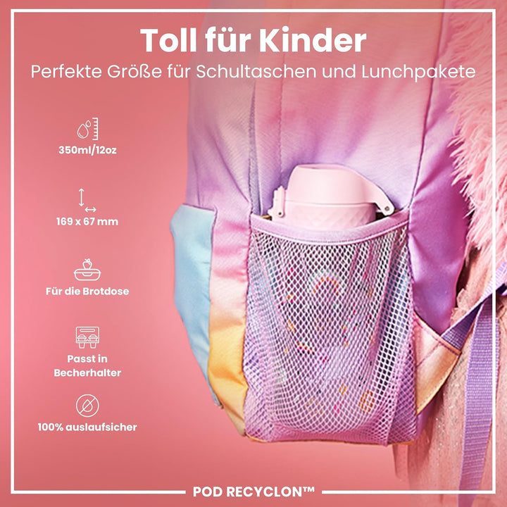 Ion8 Kinder Trinkflasche, Auslaufsicher, Einhandöffnung, Sichere Verriegelung, Spülmaschinenfest, Tr