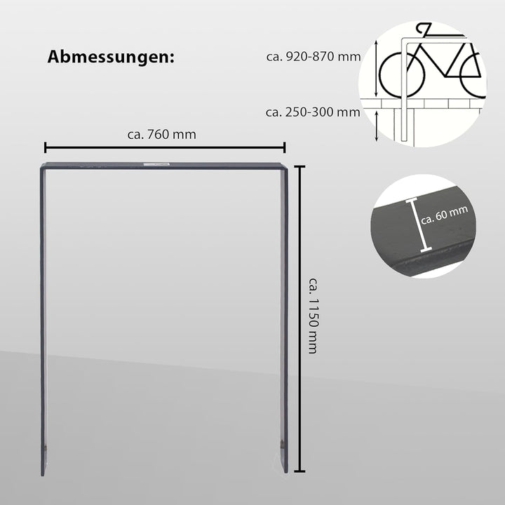 Fahrrad Anlehnbügel zum Einbetonieren aus Flachstahl Fahrradständer Anlehnständer