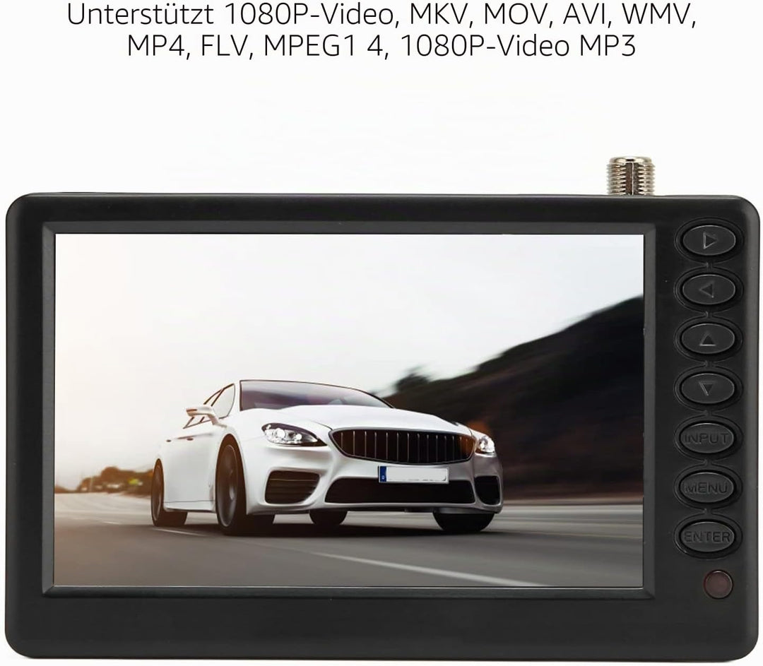 Tragbarer 5 Zoll Fernseher, ISDB T Digitalfernseher, 1080P Videoformatunterstützung, 1500 mAh Hochem