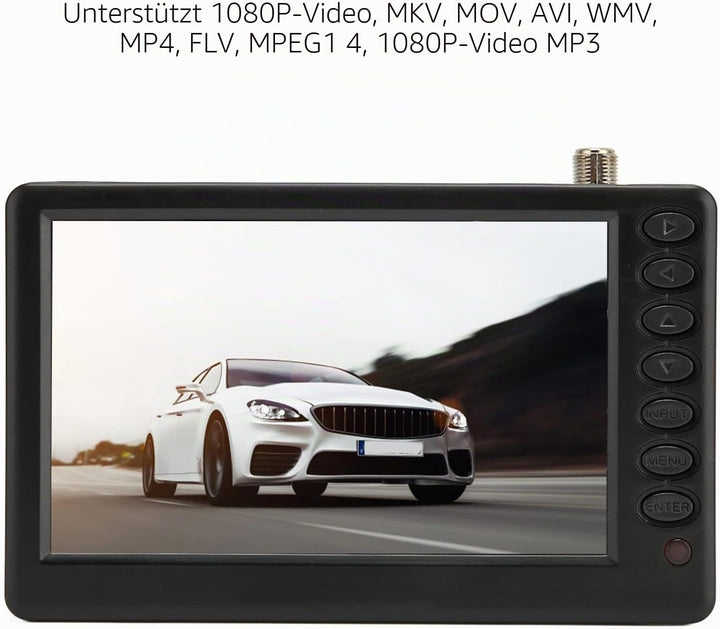 Tragbarer 5 Zoll Fernseher, ISDB T Digitalfernseher, 1080P Videoformatunterstützung, 1500 mAh Hochem