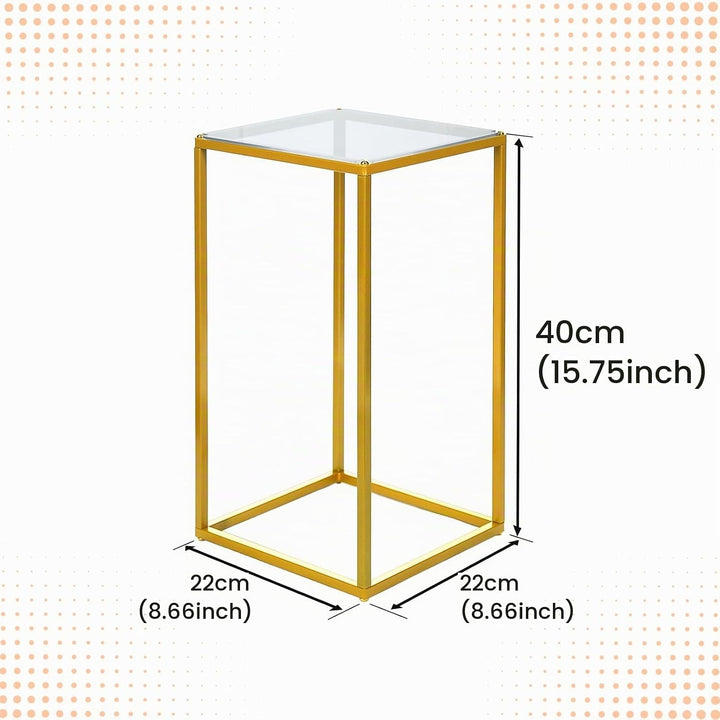 YALLOVE 2 Pcs 40cm Metall Blumenständer, Gold Mittelstücke Vasen Stand mit klaren Acrylplatten, geom