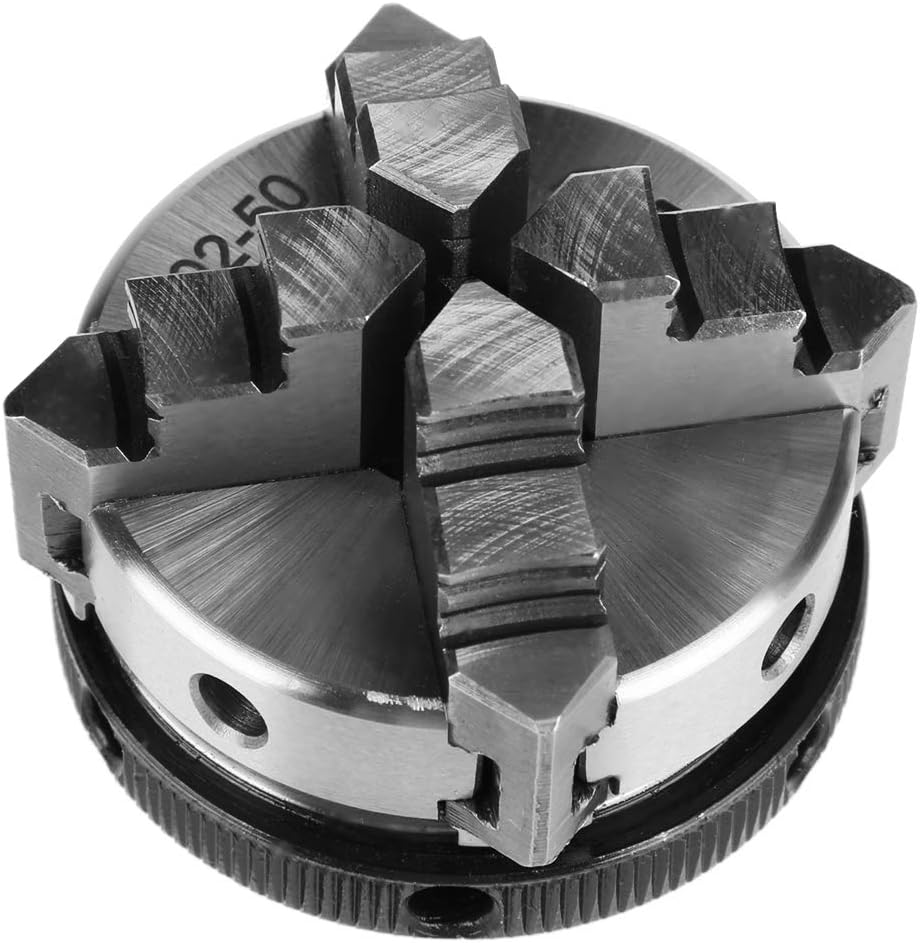 4 Backen Drehfutter, 50 mm K02-50 Mini Selbstzentrierendes Drehfutter mit M14-Gewinde zur,anuellen M