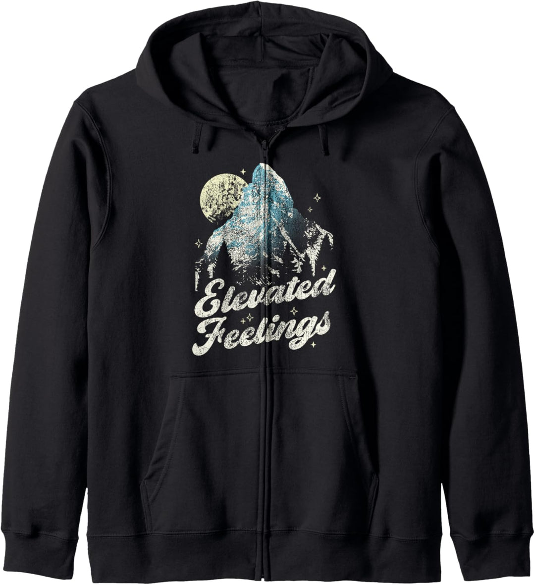 Trendy Elevated Feelings Nighttime Mountain & Forest Kapuzenjacke