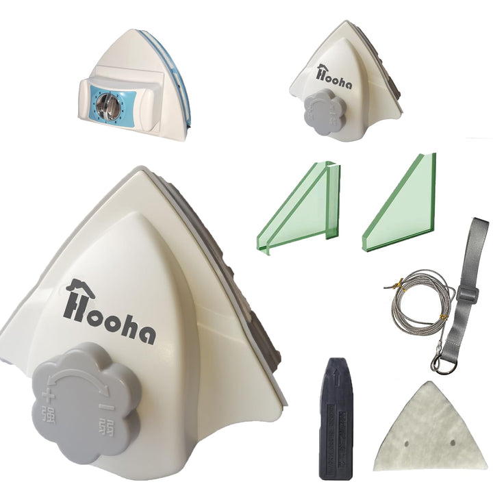 Hooha Fensterputzer Magnetisch Für Einfach Und Doppelt Verglaste Fenster 3-26mm, 5 Gang Einstellbar,