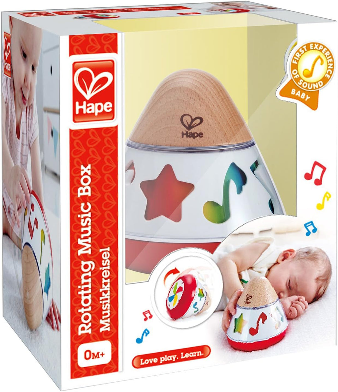 Hape Musikkreisel – Bunter Musik-Kreisel aus Holz mit Klangspiel und Bewegung, Lernspielzeug zur Sin