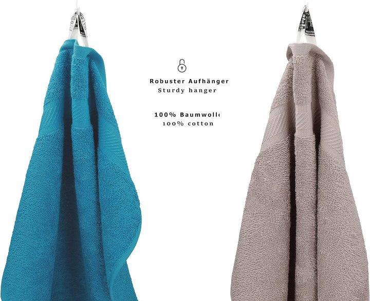 Betz Palermo Handtuch-Set – 6er Handtücher-Set - 2X Liegetücher - 4X Handtücher - 50x100 cm - Petrol