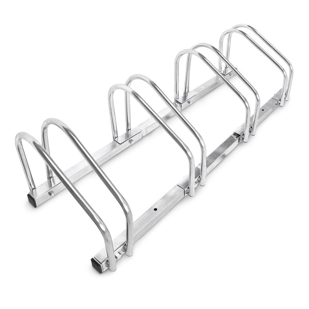 Relaxdays Fahrradständer, Für 4 Fahrräder, Boden- und Wandmontage, Mehrfachständer, HBT: ca. 26 x 10