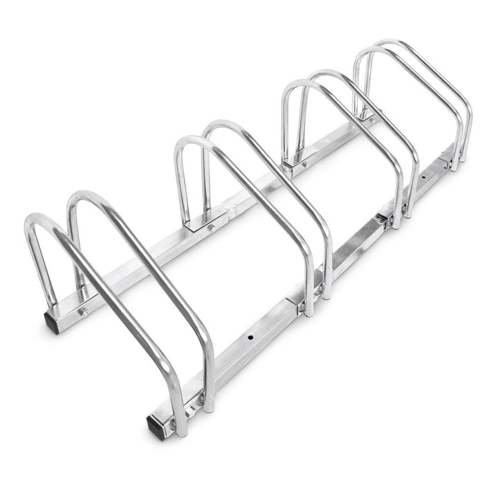 Relaxdays Fahrradständer, Für 4 Fahrräder, Boden- und Wandmontage, Mehrfachständer, HBT: ca. 26 x 10