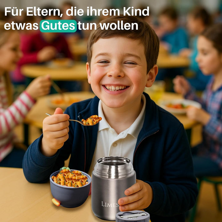 Thermobehälter für Essen - 500ml - Warmhaltebehälter für Speisen - Thermo Lunchbox Edelstahl - Essen