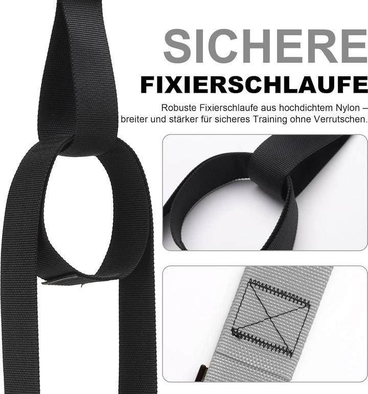 Schlingentrainer für Zuhause, Sling Trainer Set für Ganzkörpertraining mit Türanker, Verstellbaren T