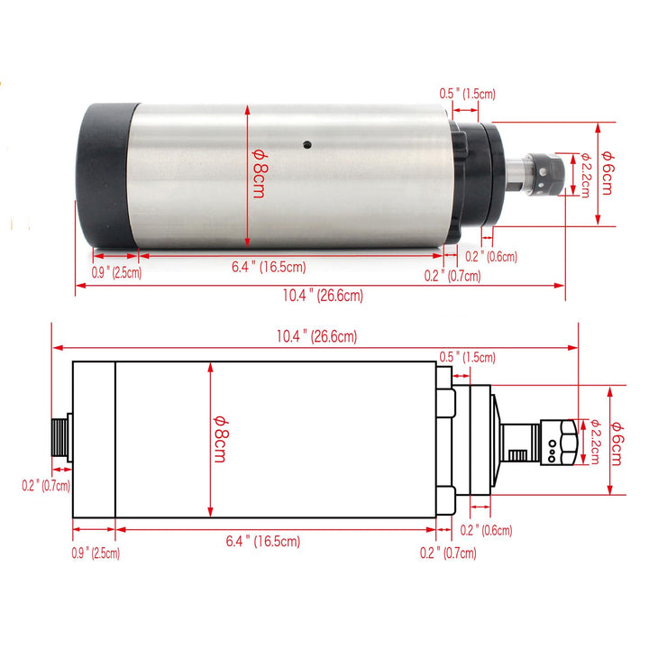 RATTMMOTOR 1.5kW 220V Luftgekühlten Spindelmotor ER16 und 1.5kW 220V VFD Frequenzumrichter und 80mm