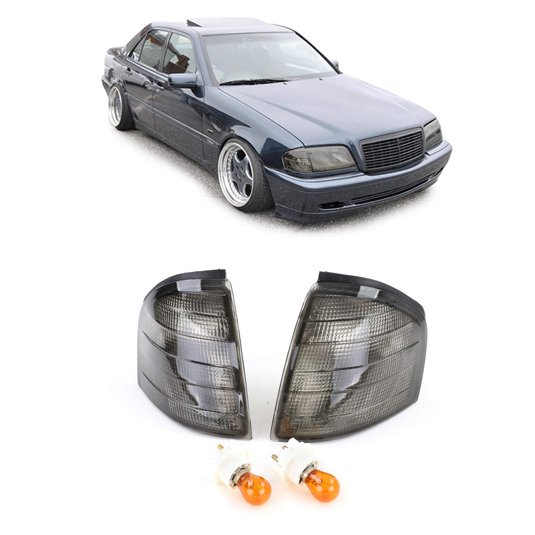 Carparts-Online Blinker schwarz smoke Paar für Mercedes C Klasse W202 93-00