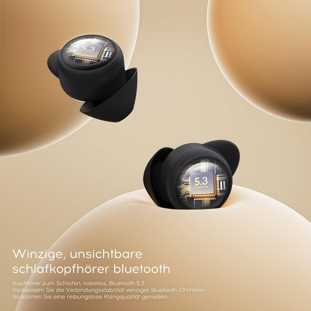 Schlafkopfhörer, Mini Kopfhörer zum Schlafen Kabellose Bluetooth 5.3 Flüssiges Silikon kopfhörer sch
