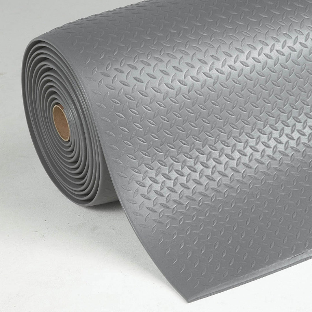 Floordirekt Anti Ermüdungsmatte, Stehmatte 60 x 1830 cm Grau Robuste Arbeitsplatzmatte für Steharbei