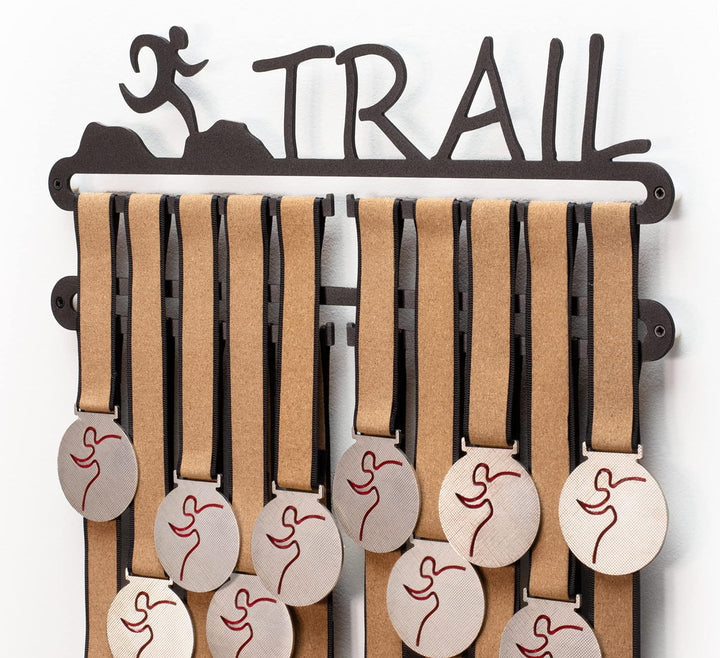 Qthrone Trail laufender Medaillenaufhänger - Ultra Runner Medaillen Display Black - Running Medaille