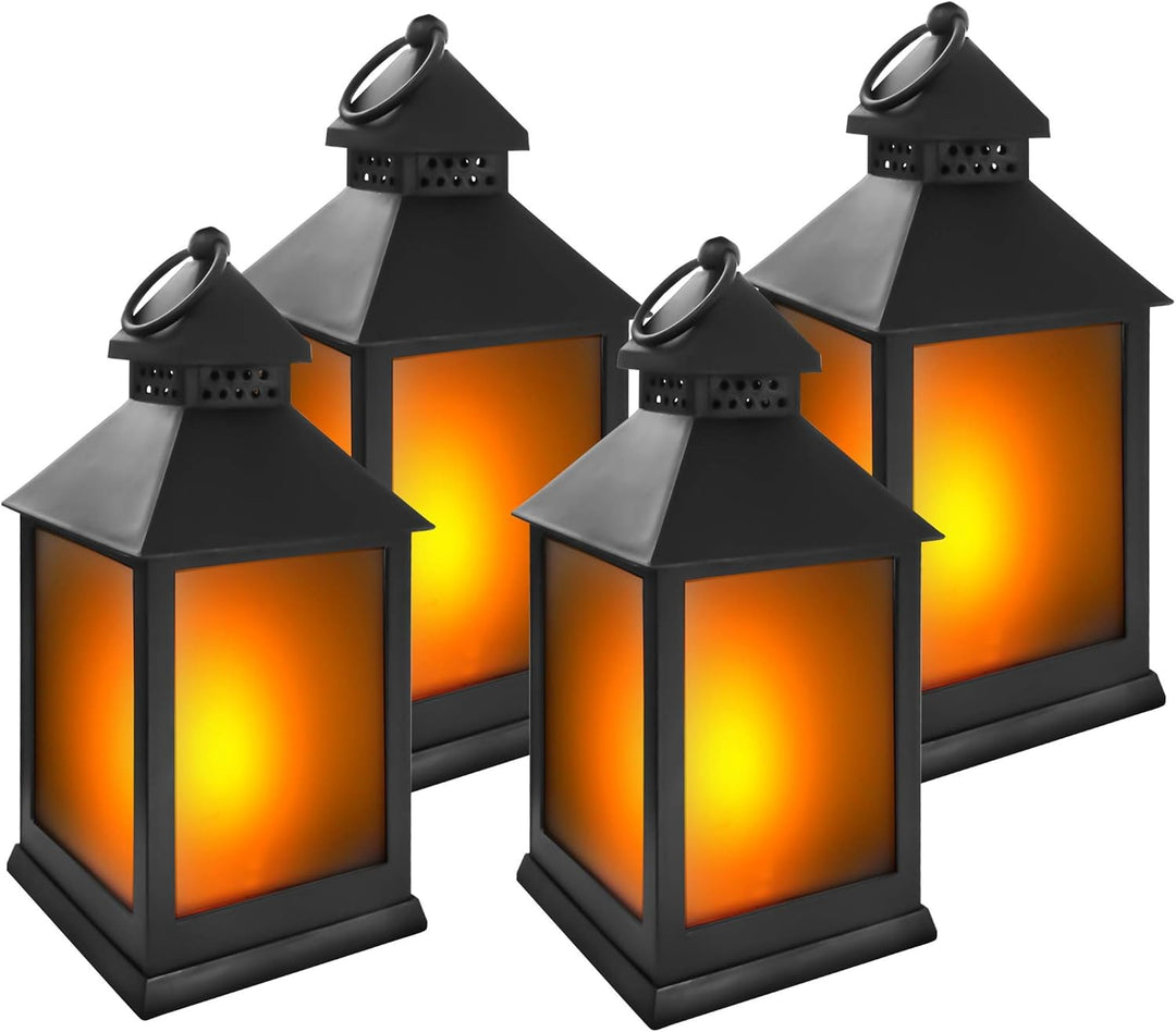 Eaxus® 4er Set LED Laterne für Draussen - Notfallleuchte Blackout. Windlicht mit Flammeneffekt Kerze