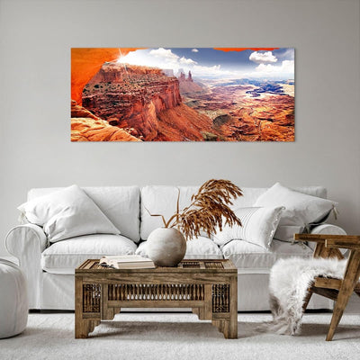 ARTTOR Wandbilder Dekoration Wohnzimmer Amerika arizona schlucht geologie Bilder auf Leinwand 120x50