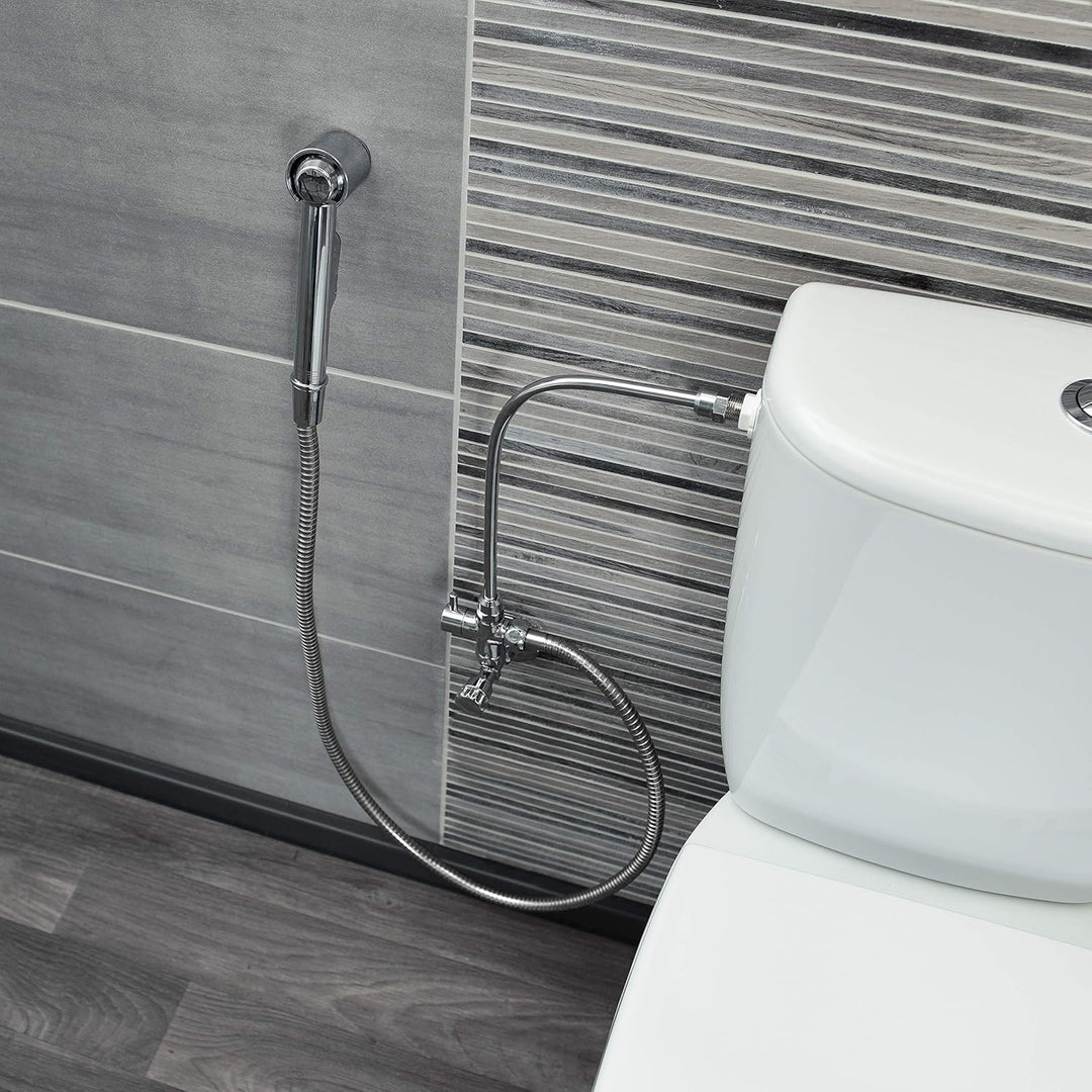 Cornat Bidet-Handbrausen-Set - Verwendbar an Armatur & Eckventil - Einfaches Umschalten - Inkl. Wand