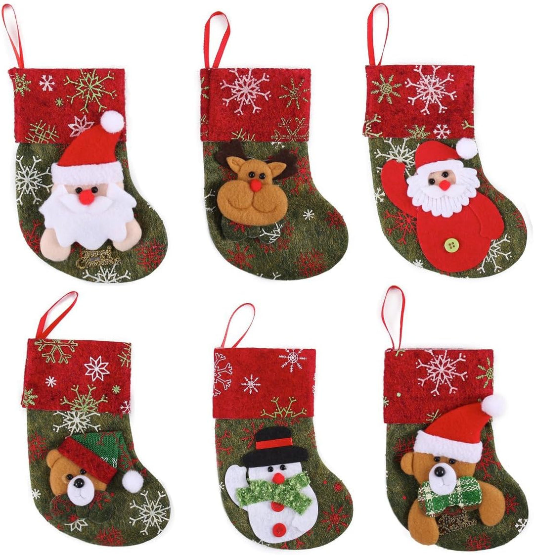 JOYIN 12 Stück Mini Weihnachtsstrumpf - 3D Nikolausstrumpf -Nikolausstiefel für Weihnachtsdekoration