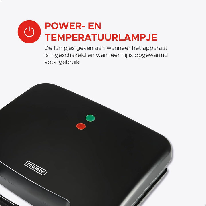 Bourgini Sandwich Maker XXL - Toaster - Schwarz