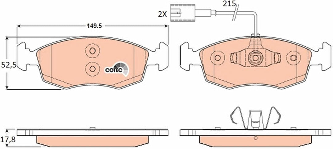 TRW GDB1900 Bremsbelagsatz, Scheibenbremse - (4-teilig)