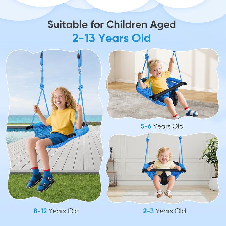 Babyschaukel,Kinderschaukel mit Verstellbaren Seilen,Kinder Schaukel Outdoor, Handgestrickter Bequem