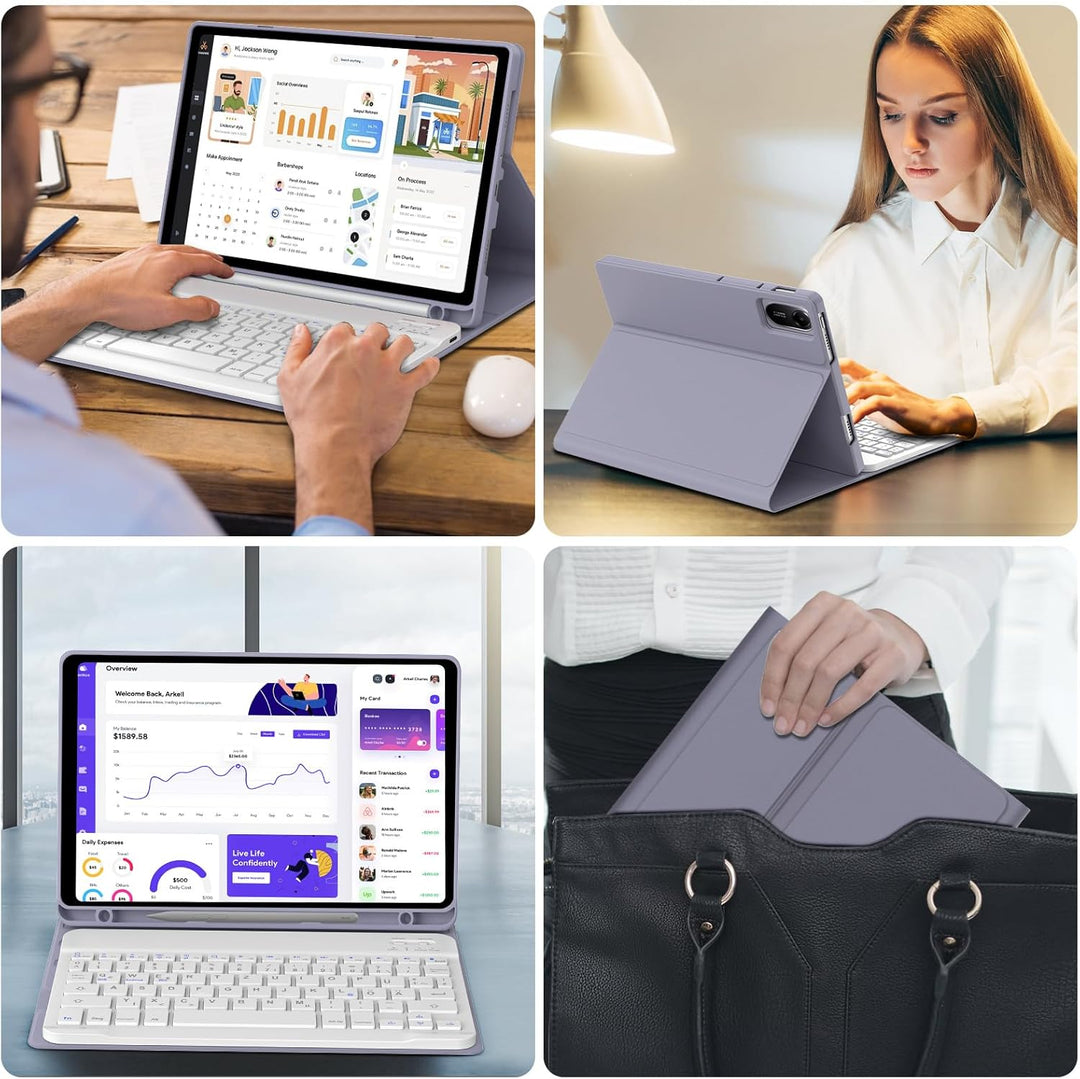 IVEOPPE Tastatur für Xiaomi Redmi Pad 2 & SE 11 Zoll, Deutsches QWERTZ Layout, Hülle mit Bluetooth A