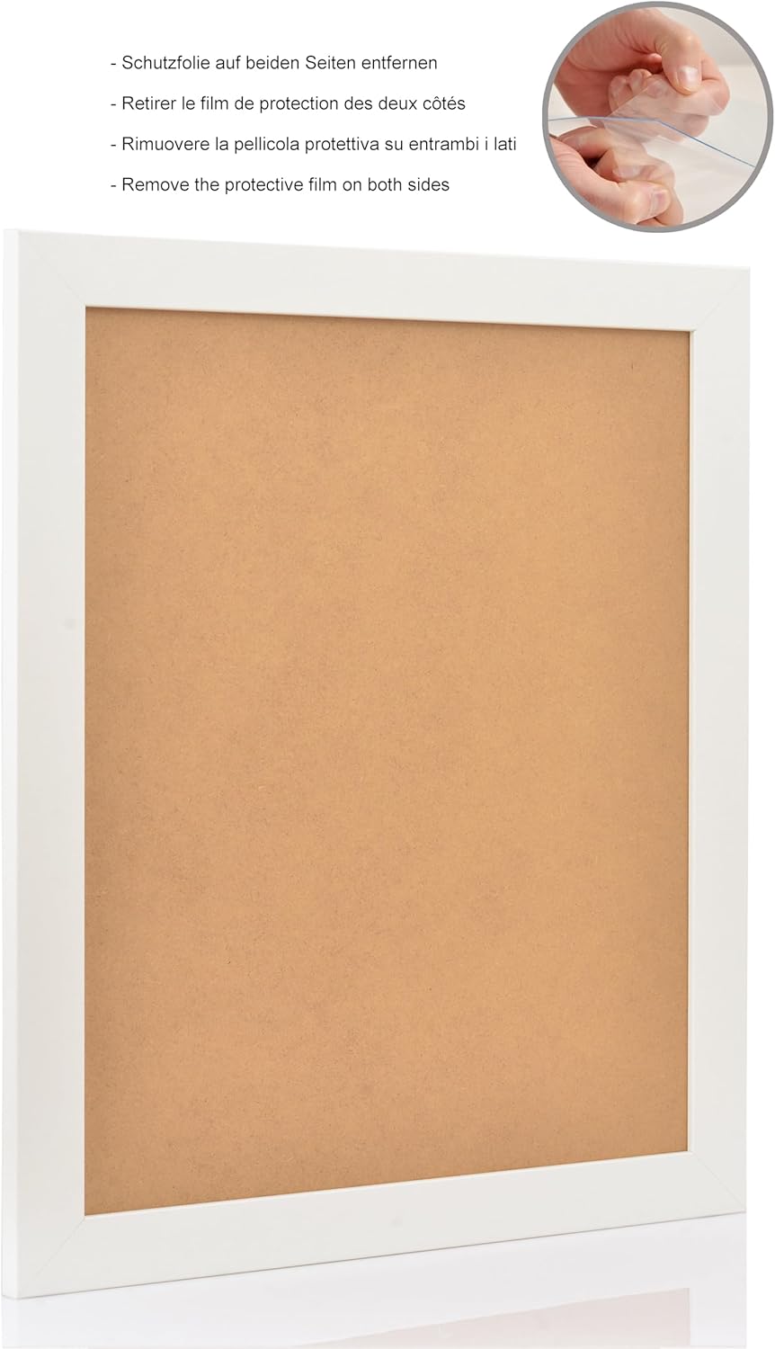 Stallmann Design Bilderrahmen 60x80 cm weiss Holz mit Acrylglas Rahmen-Breite 40mm Posterrahmen Wech