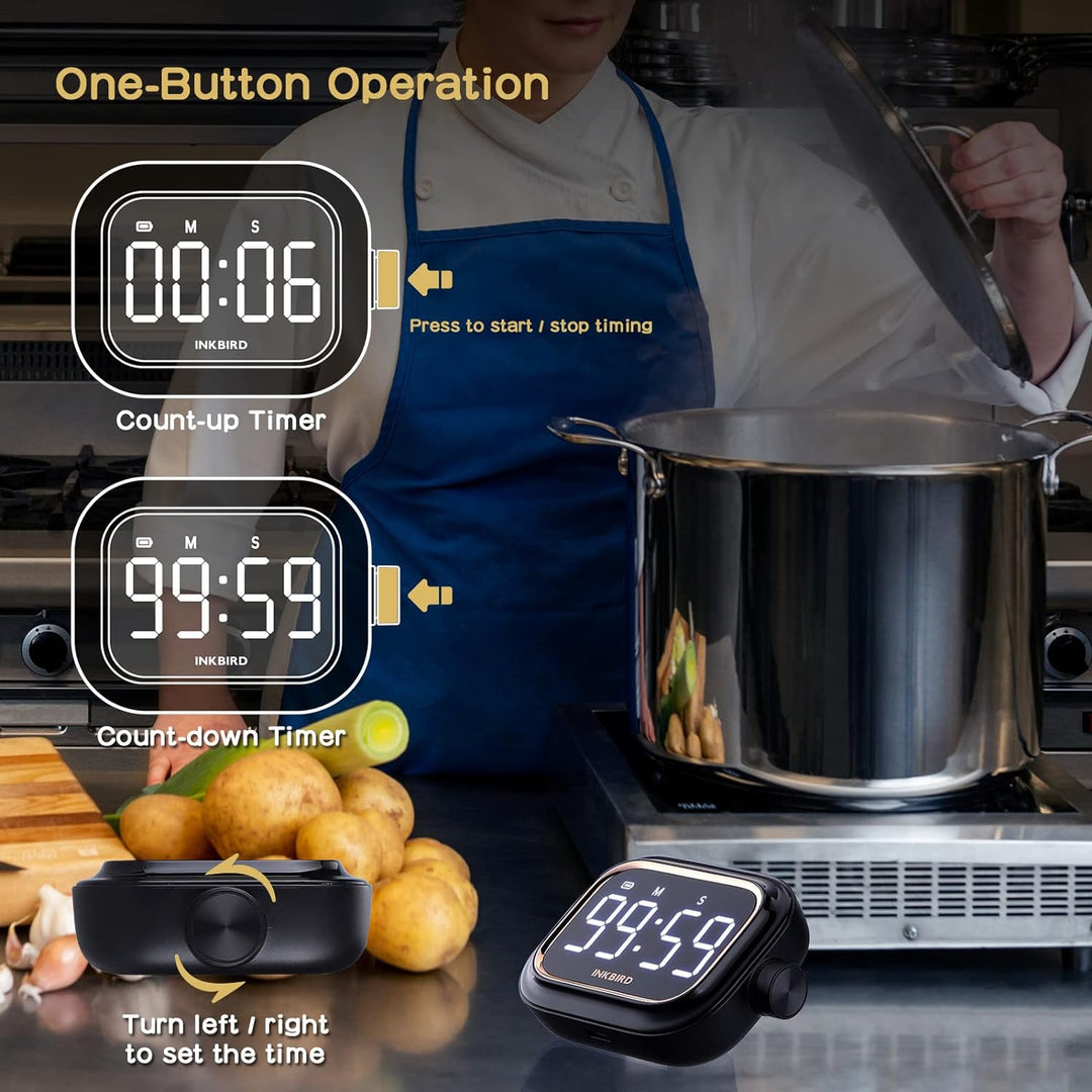 Inkbird Eieruhr, Küchentimer wiederaufladbarer 4 Stufen Alarm Produktivitäts eieruhr digital IDT-02,