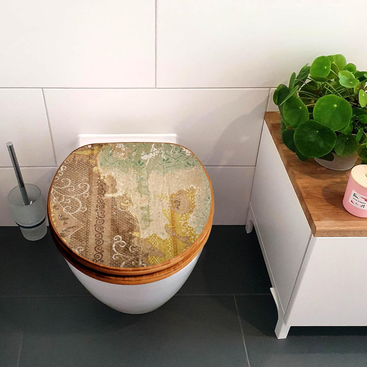 banjado Design WC Sitz Bambus Absenkautomatik 45,8x37,5cm - Toilettendeckel mit Absenkautomatik Holz