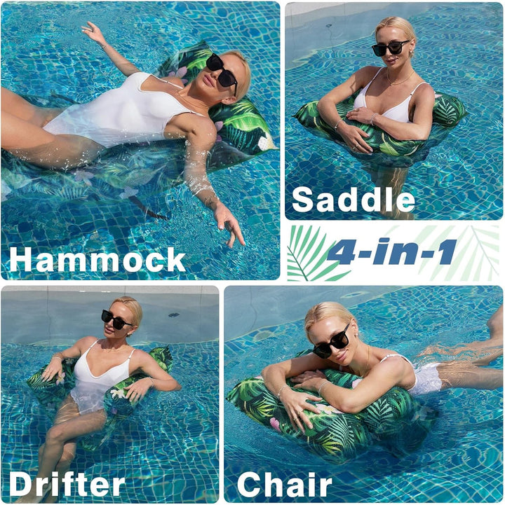 WERNNSAI Aufblasbare Wasserhängematte 4 in 1 - Luftmatratze Pool, Hängematte, Stuhl, Drifter, Wasser