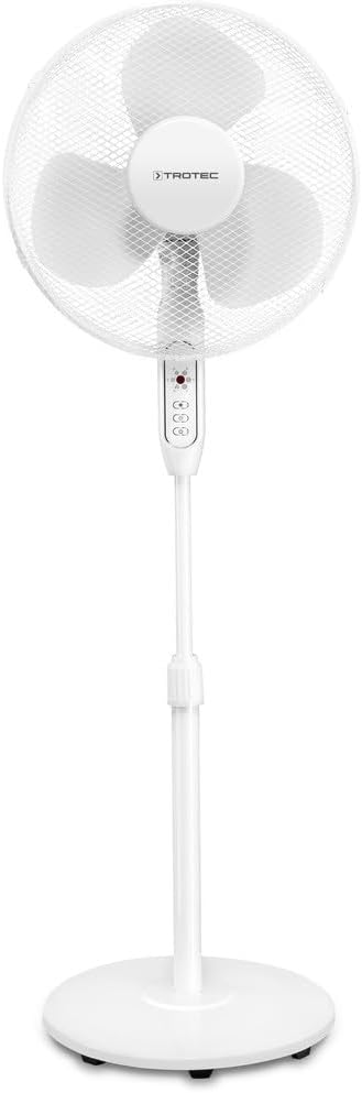TROTEC Standventilator TVE 25 S, geräuscharmer Ventilator, 40 Watt, 3 Gebläsestufen, 80°-Oszillation