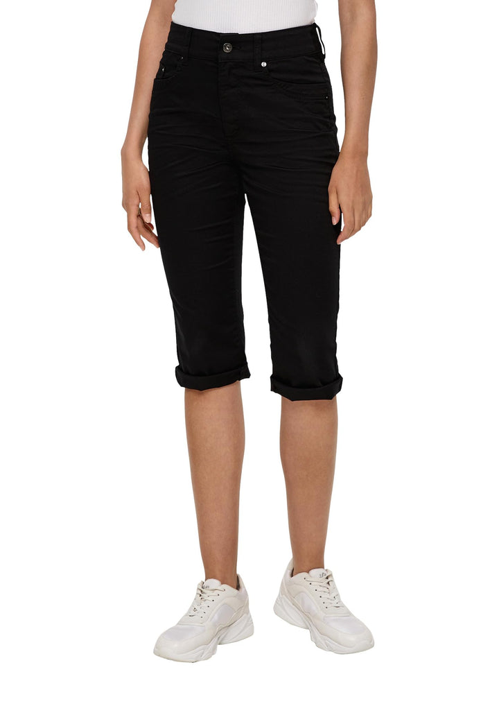 s.Oliver Damen Capri, Slim Fit, Schwarz