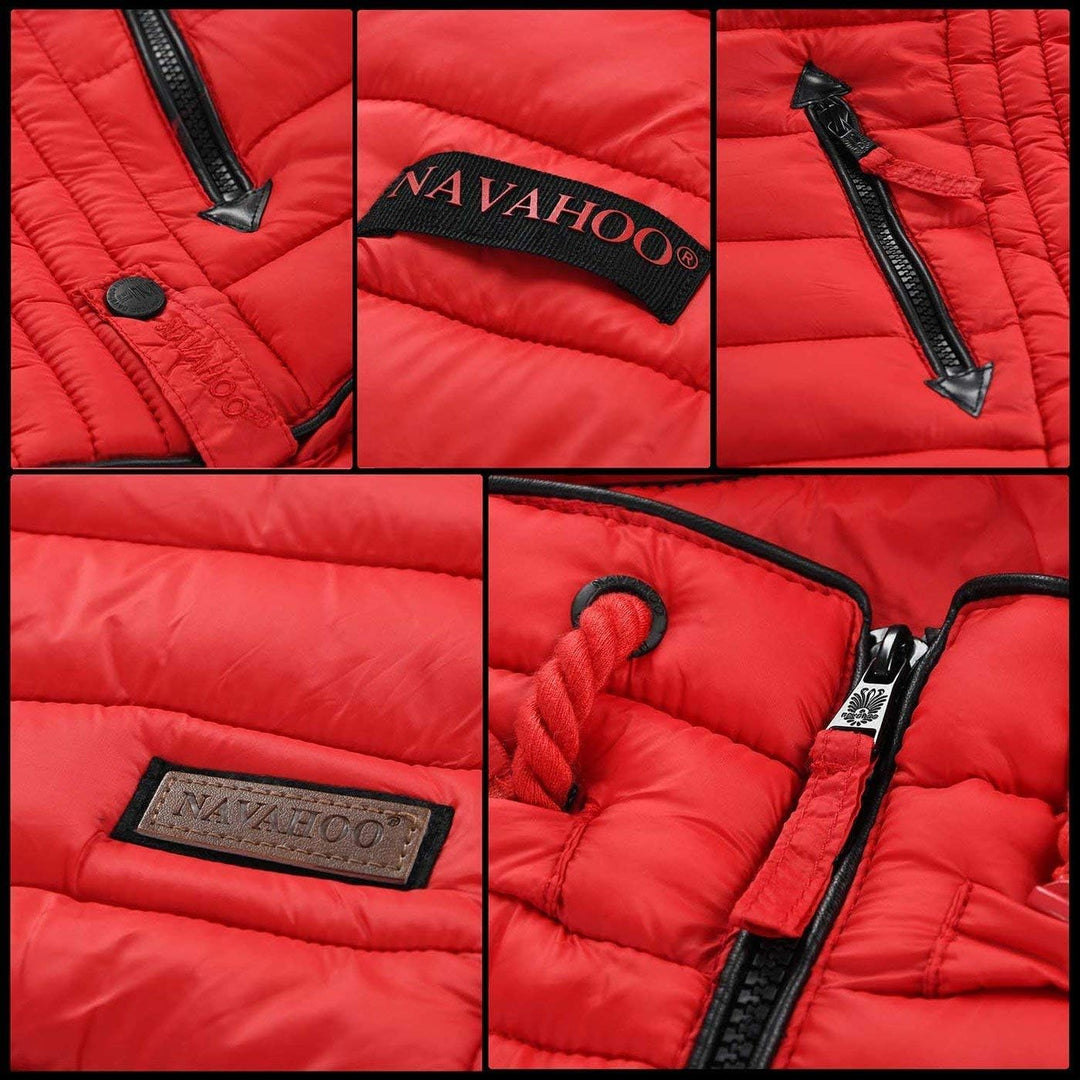 Navahoo Damen leichte Übergangsjacke Steppjacke mit Kapuze Lulana XS-XXL XL Schwarz, XL Schwarz