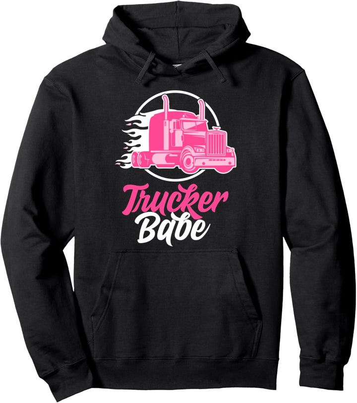Trucker Babe Truckerin LKW Fahrerin Geschenk Pullover Hoodie