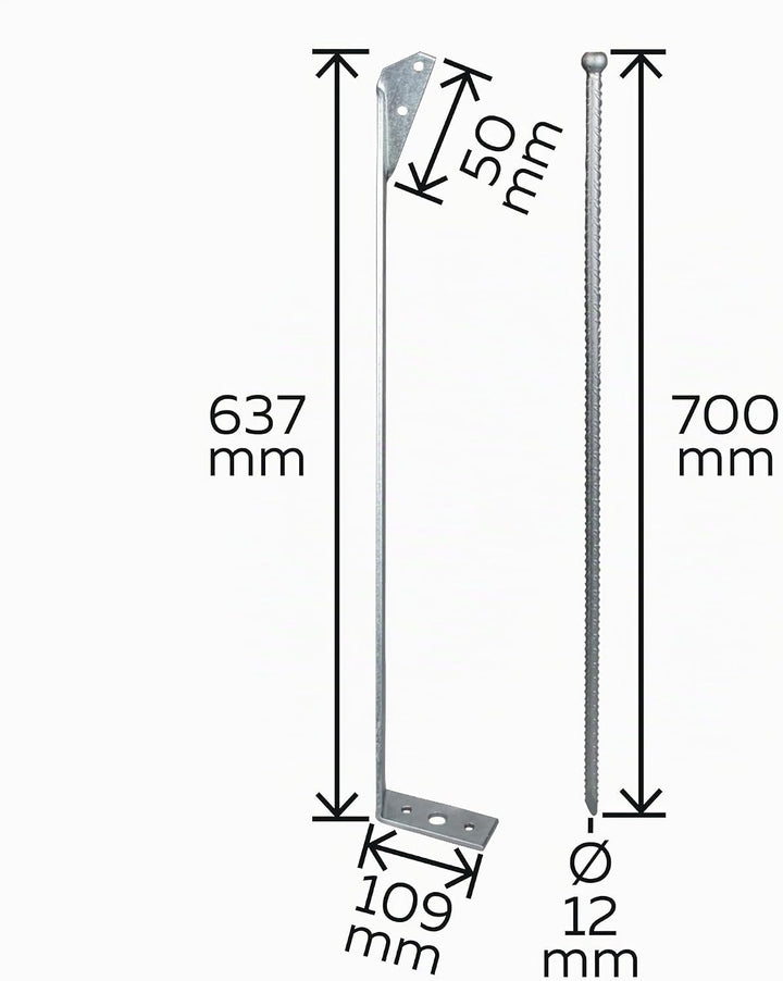Alberts 215484 Sturmanker mit Erddorn | feuerverzinkt | Gesamthöhe: 637 mm | 2er Set