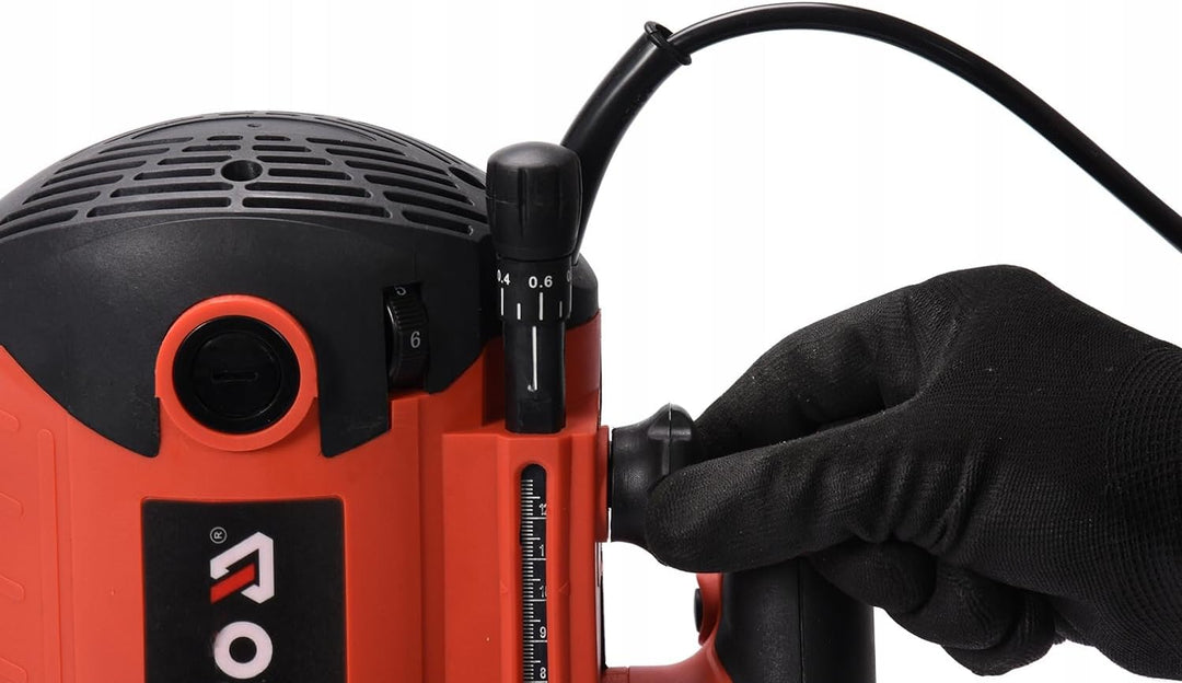 YATO Profi Oberfräse mit 2100 Watt, Ø 8 und 12 mm, Drehzahlregelung, Parallelanschlag, Tiefeneinstel