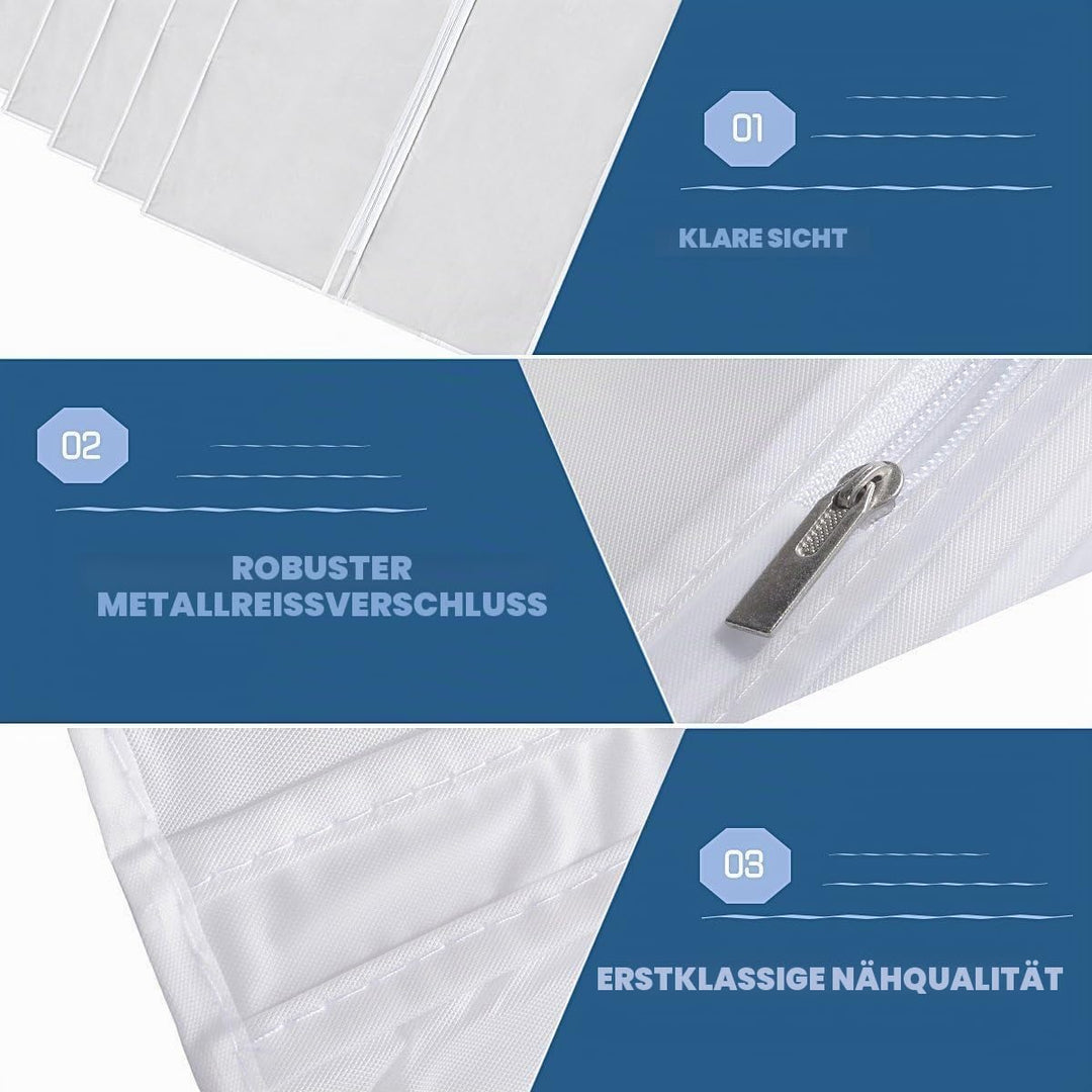 Kleidersäcke, 6 Stück 60 x160 CM Atmungsaktiv Lange Brautkleider Kleidertaschen Mantel Kleiderbezüge