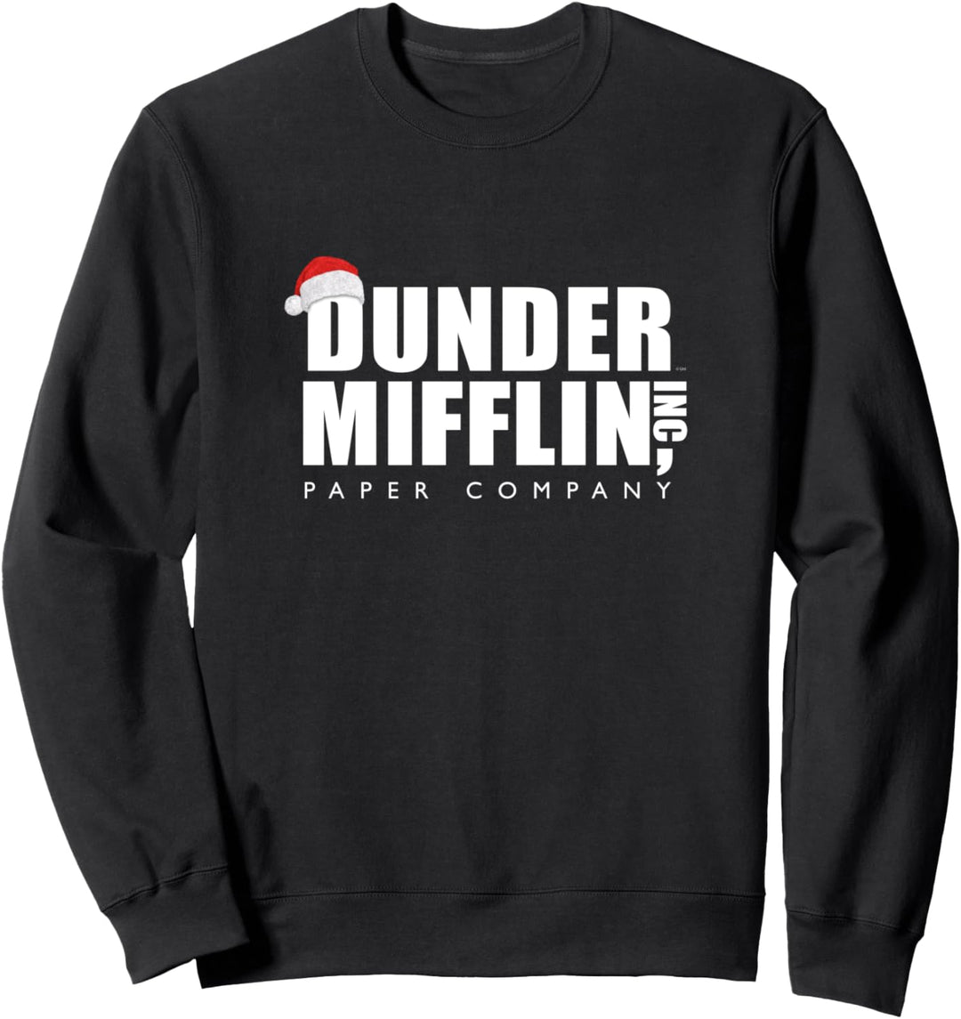 The Office Dunder Mifflin Logo w Santa Hat Sweatshirt