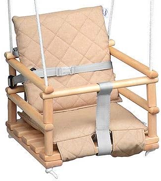 Holz Babyschaukel Kinderschaukel Holz Babywippe Zimmerschaukel Indoor Baby Schaukel Stoff Babysitz B