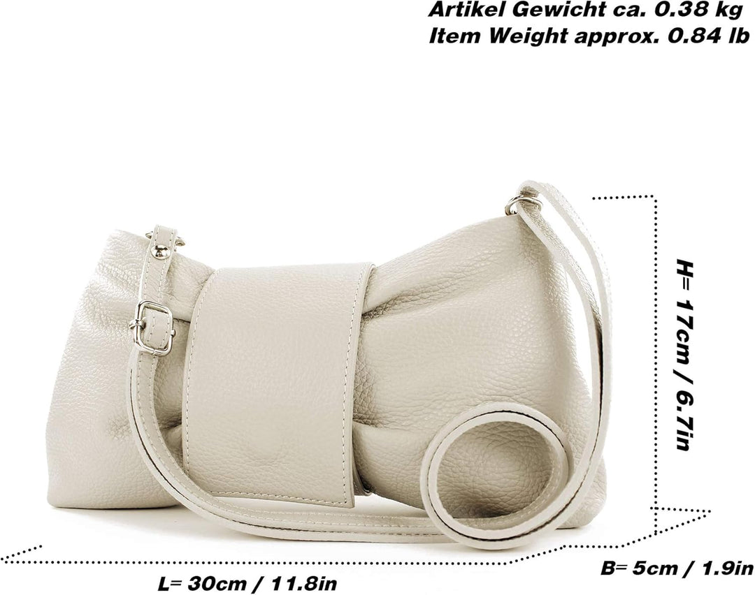 modamoda de - T214 - ital. Umhängetasche Clutch Leder Klein Zitronengelb, Zitronengelb
