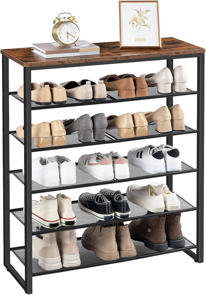 HOOBRO Schuhregal, 6-stufige Schuhablage für 18–24 Paar, Schuhschrank mit grosser Kapazität, für Ein