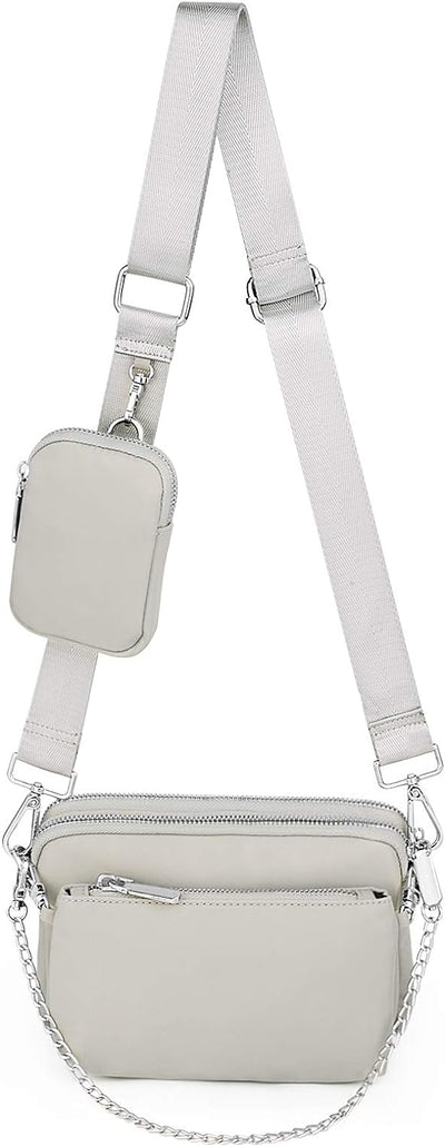 UTO Kleine Umhängetasche Damen 3 in 1 Crossbody Bag Damen Breiter Gurt mit Münzbeutel Handtasche mit