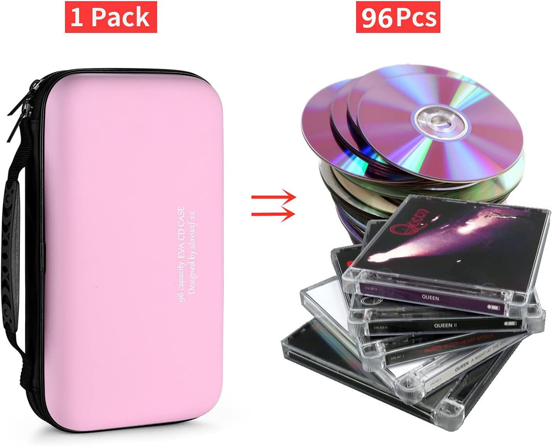 LIOVODE DVD Tasche,48 Kapazität Eva Material CD-Hülle Halter Lagerung Veranstalter Medien Halten Har