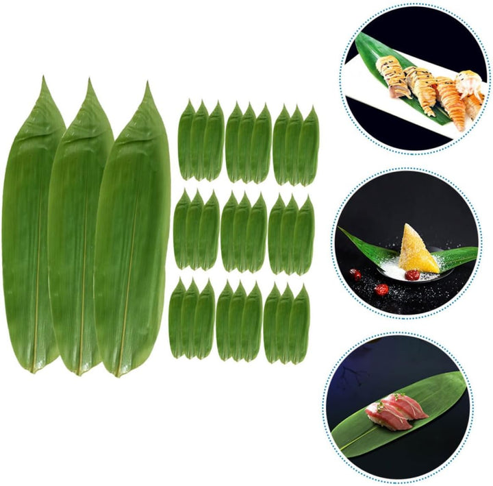 BESPORTBLE 100stücke Bambusblätter Dekoblatt Japanische Essensmatte Sushi Rollmaschine Sashimi Dekob