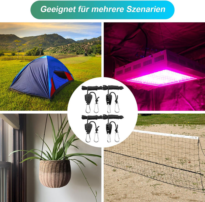 BOSYTRO 4 Paar（8 Stück） 1/8 Zoll Ratchet Hanger Heavy Duty Einstellbare Ratsche Seil Aufhänger Verst